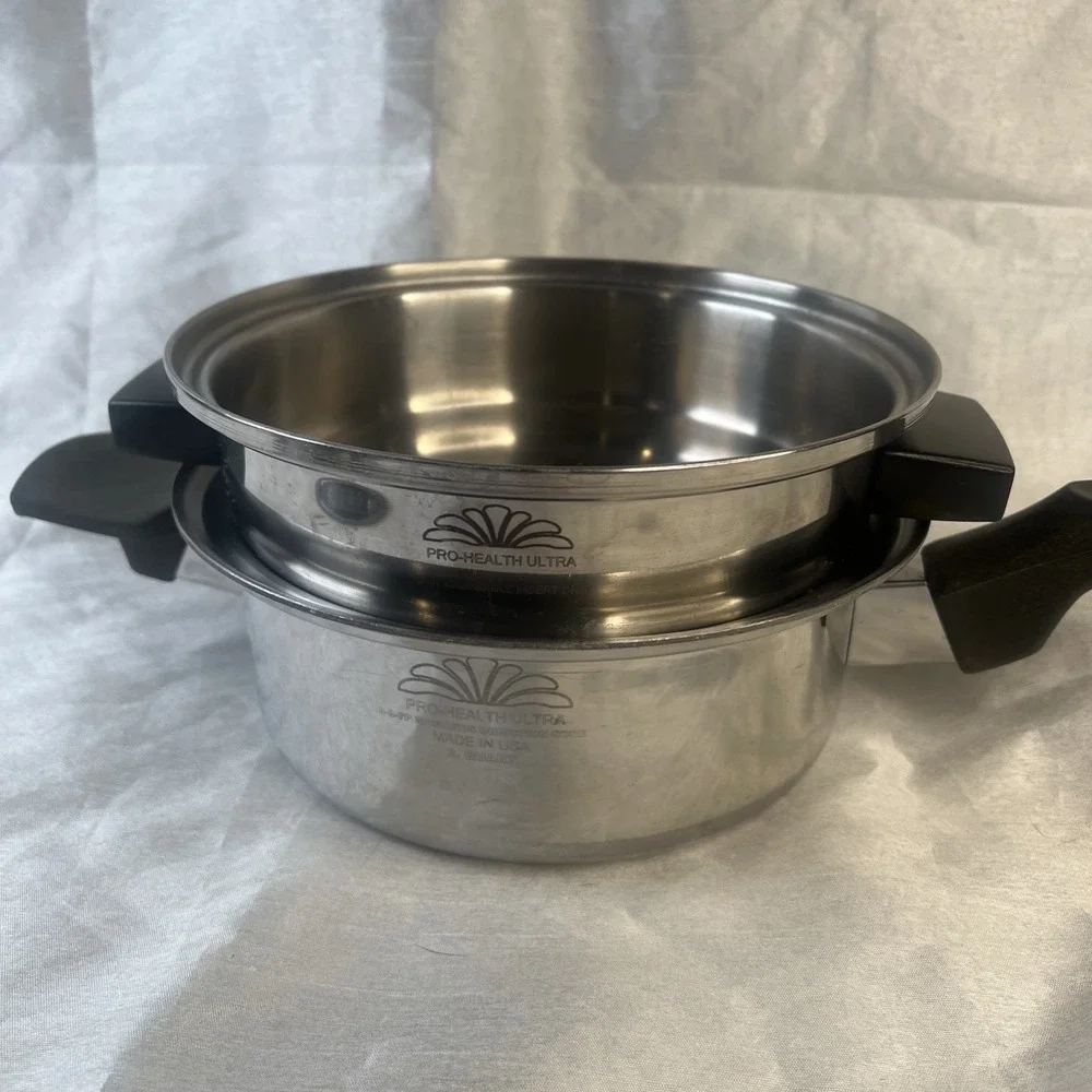 3pc Pro-Health Ultra 19-9-7P Magnetic Induction Core Saucepan Insert Lid 2qt